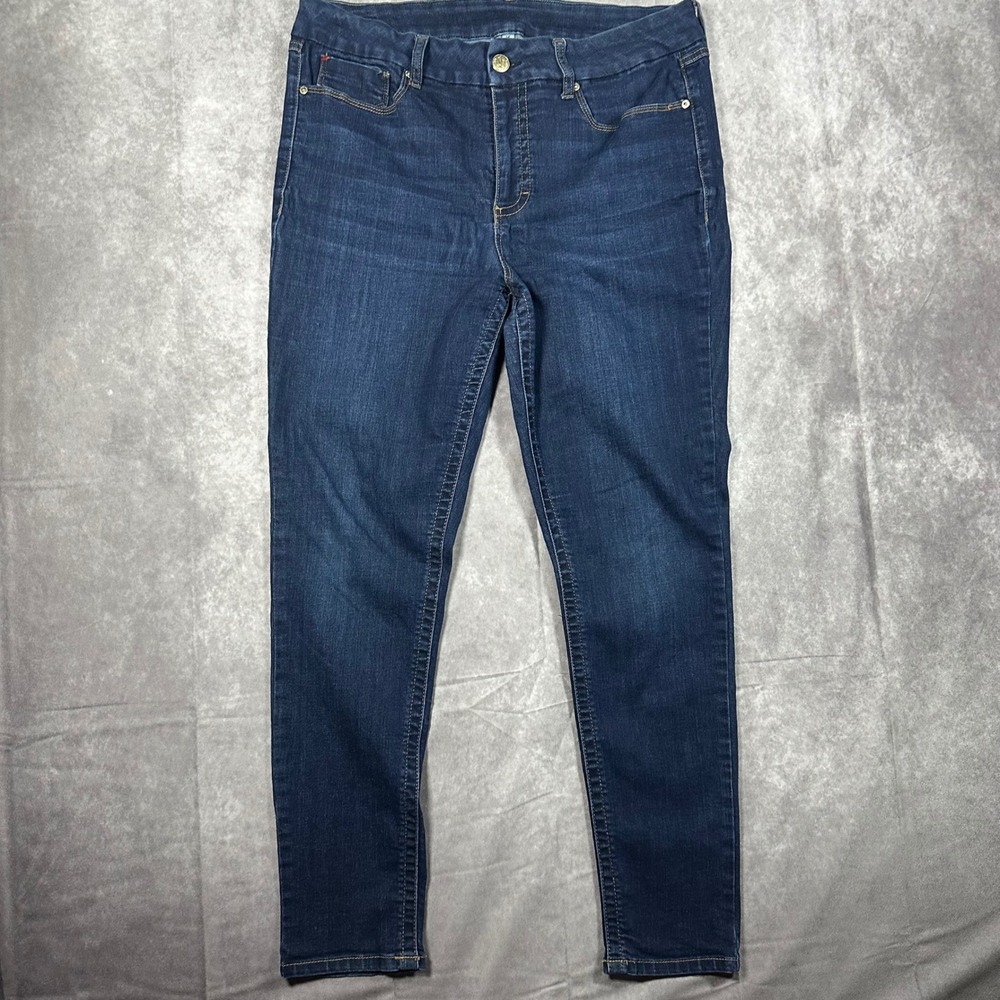Seven7 Women's 14 Skinny Jeans Dark Blue‎ Wash Stretch Denim 5 Pocket High Rise